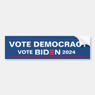 PEGATINA PARA COCHE VOTO DEMOCRACIA VOTO BIDEN 2024