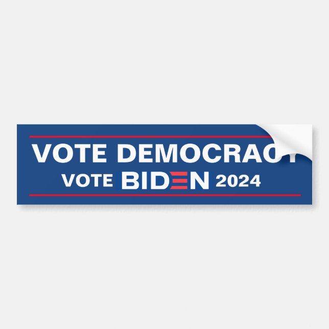 PEGATINA PARA COCHE VOTO DEMOCRACIA VOTO BIDEN 2024 (Frente)