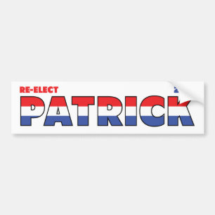Pegatina Para Coche Voto Patrick 2010 elecciones blanco y azul rojos