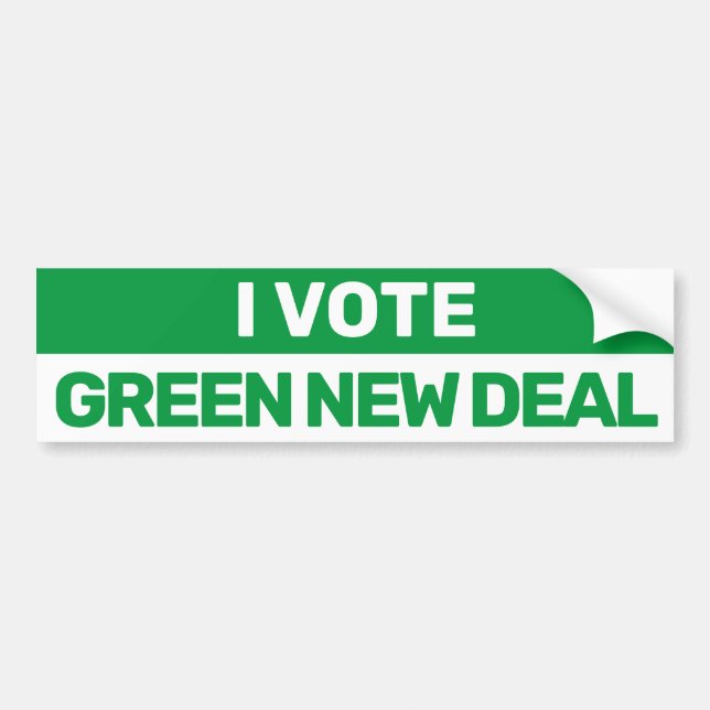 Pegatina Para Coche Voto por el Nuevo Trato Verde Bernie 2020 (Frente)