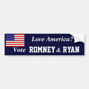 Pegatina Para Coche Voto Romney Ryan