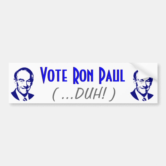 Pegatina Para Coche Voto Ron Paul (Duh!) (Frente)