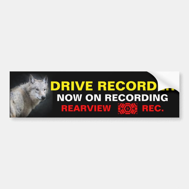 Pegatina Para Coche Warning Sticker：Wolf (Frente)
