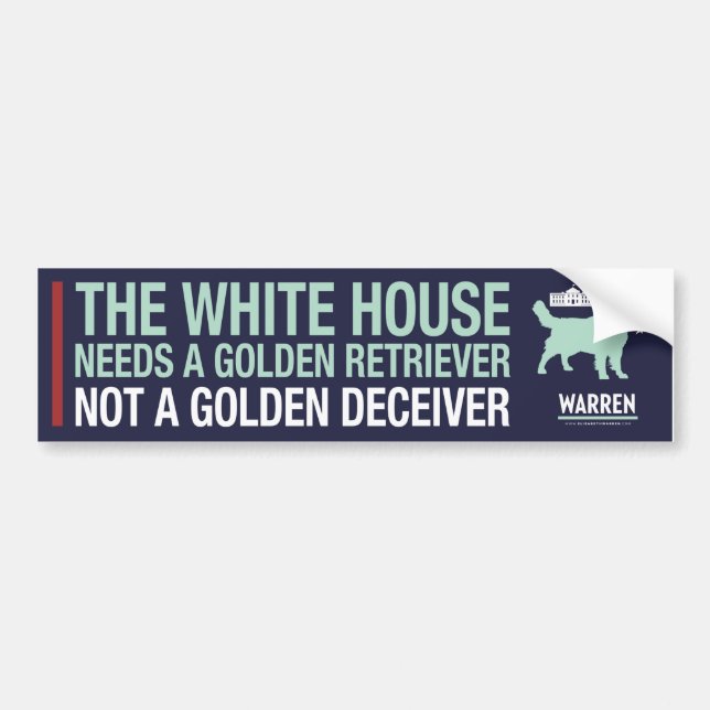 Pegatina Para Coche Warren 2020 - Bailey - golden retriever (Frente)