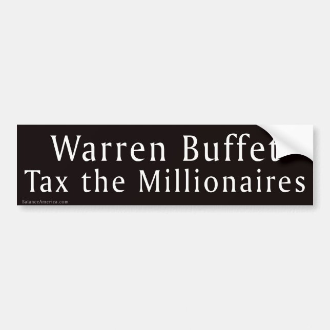Pegatina Para Coche Warren Buffet Tax Millionaires (Frente)