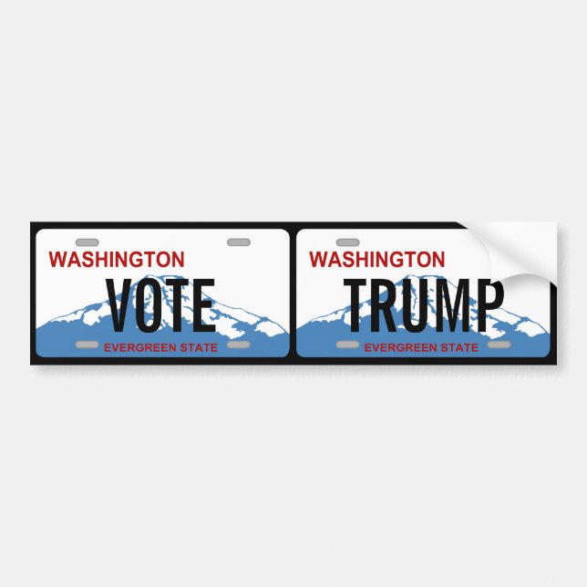 Pegatina Para Coche Washington Vote Trump placa de doble licencia para (Frente)