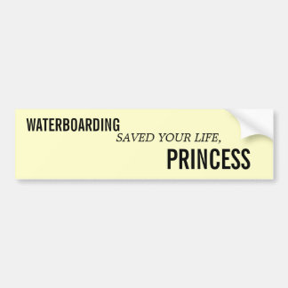 PEGATINA PARA COCHE WATERBOARDING AHORRÓ SU VIDA, PRINCESA