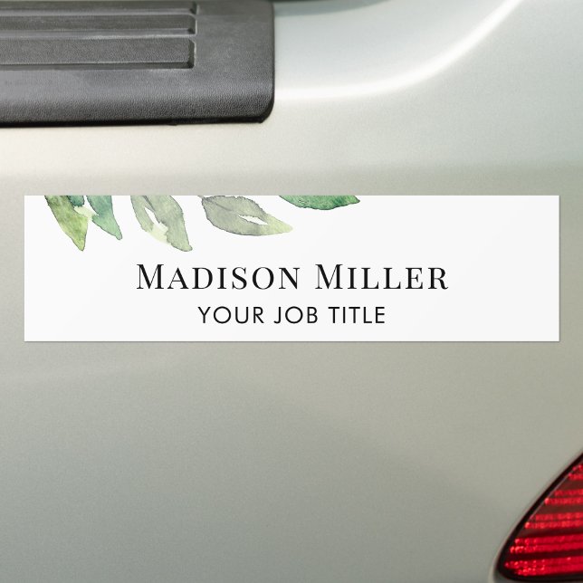 Pegatina Para Coche Watercolor Greenery Personalized  (Subido por el creador)