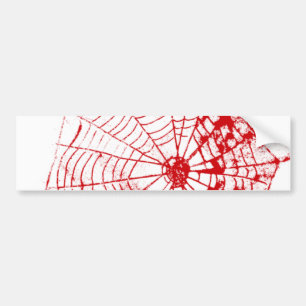 Pegatina Para Coche Web de araña el Web del rojo de Zazzle del MUSEO