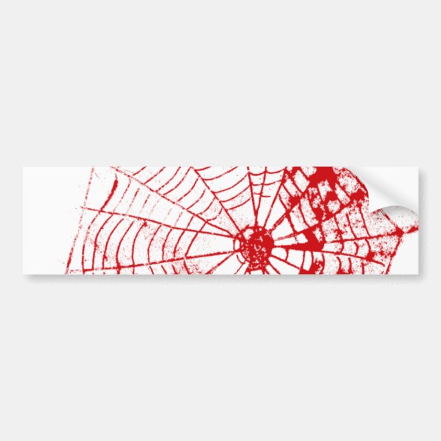 Pegatina Para Coche Web de araña el Web del rojo de Zazzle del MUSEO (Frente)