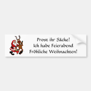 Pegatina Para Coche Weihnachtsmann mit Elch