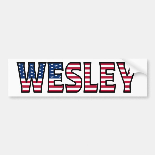 Pegatina Para Coche Wesley Name Vorname Estados Unidos Aufkleber Pegat (Frente)