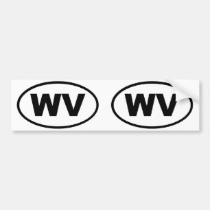 Pegatina Para Coche West Virginia WV oval