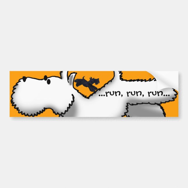 Pegatina Para Coche Westie/funcionamiento del escocés (Frente)