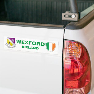 Pegatina Para Coche Wexford Irlanda Escudo y bandera irlandesa