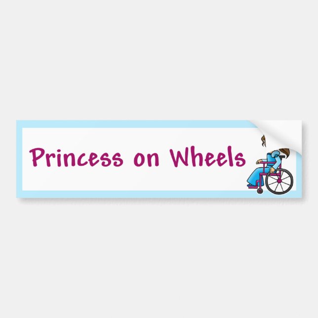 Pegatina Para Coche WheelchairPrincessBumper (Frente)