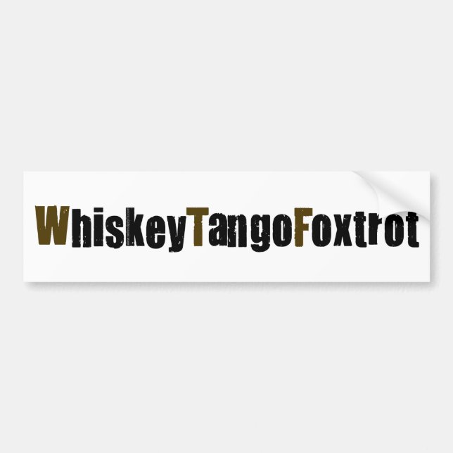 Pegatina Para Coche Whiskey Tango Foxtrot (Frente)