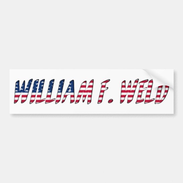 Pegatina Para Coche William F. Weld Candidato presidencial 2020 (Frente)