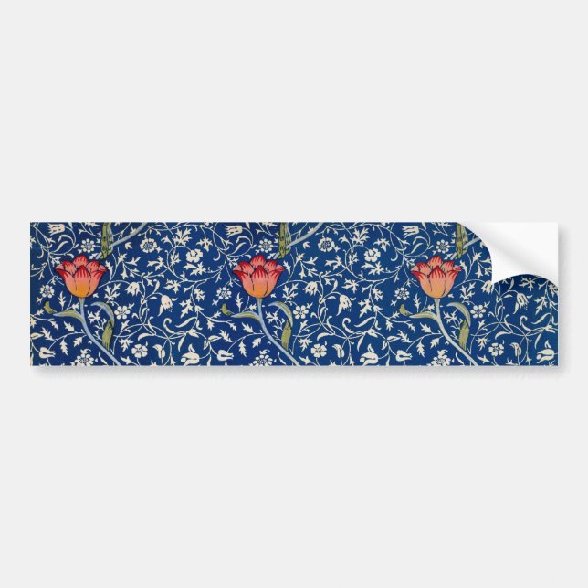 Pegatina Para Coche William Morris Medway Blue Floral (Frente)