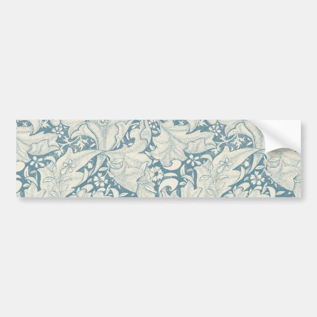 Pegatina Para Coche William Morris Wallflower damasco azul floral (Frente)