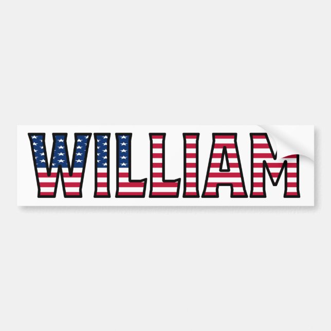 Pegatina Para Coche William Name Vorname Estados Unidos Aufkleber Pega (Frente)