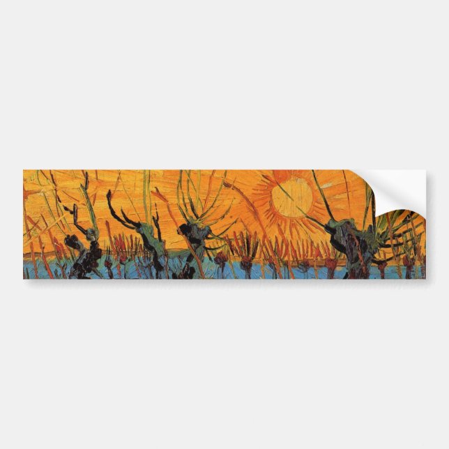 Pegatina Para Coche Willows at Sunset de Vincent van Gogh (Frente)