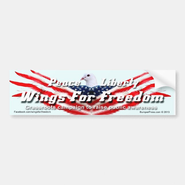 Pegatina Para Coche Wings For Freedom Bumper Sticker (Frente)