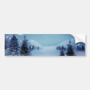 Pegatina Para Coche Winter Wonderland de noche