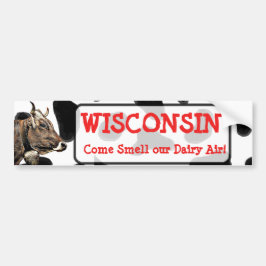 Pegatina Para Coche Wisconsin, huele nuestra camisa de la vaca del