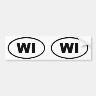 Pegatina Para Coche Wisconsin WI oval