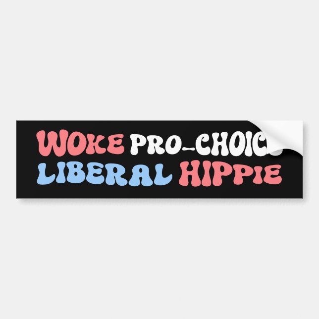 Pegatina Para Coche Wke Pro-Choice Liberal Hippie (Frente)