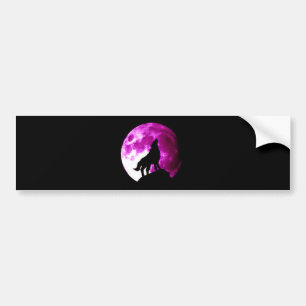 Pegatina Para Coche Wolf Howling en la Luna