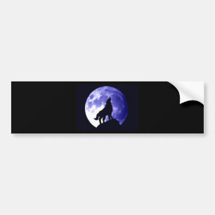 Pegatina Para Coche Wolf Howling en la Luna