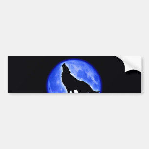 Pegatina Para Coche Wolf Howling en la Luna