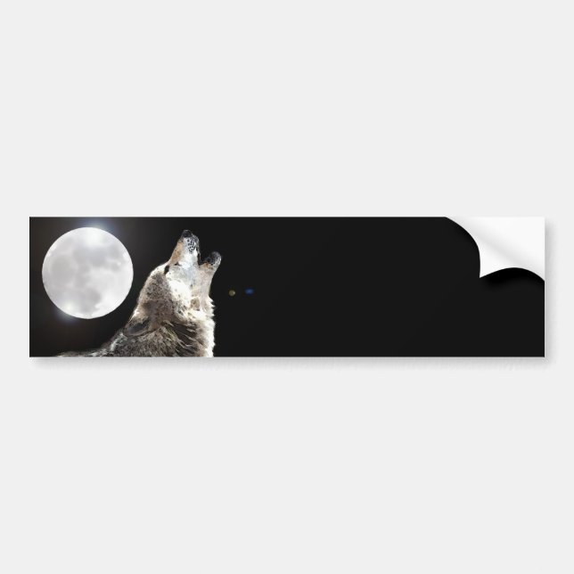 Pegatina Para Coche Wolf & Moon (Frente)