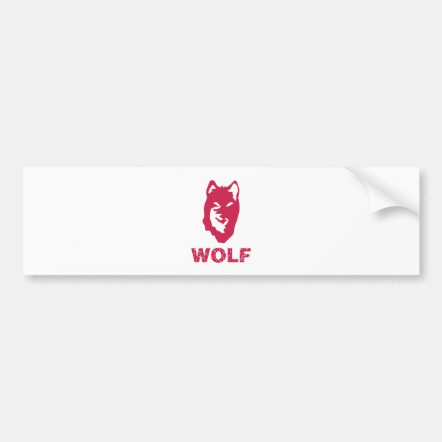 Pegatina Para Coche Wolf (Rojo) (Frente)