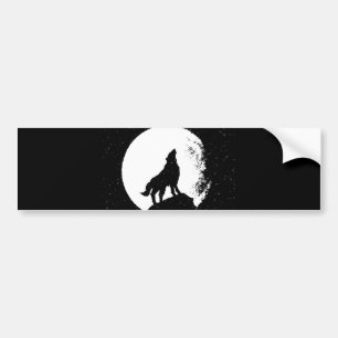 Pegatina Para Coche Wolf y Moon Silhoutte