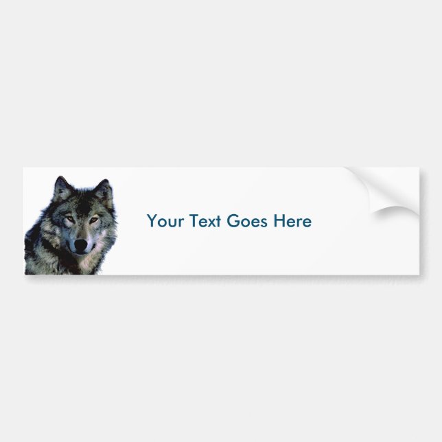 Pegatina Para Coche Wolf Your Own Text (Frente)