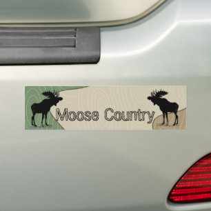 Pegatina Para Coche Woodgrain Camo Moose Country Silhouette