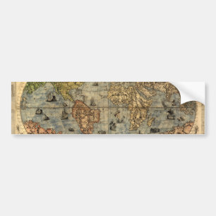 Pegatina Para Coche World Map Vintage Historical Atlas