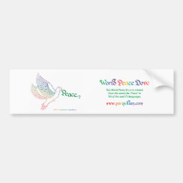 Pegatina Para Coche World Peace Dove Bumpersticker