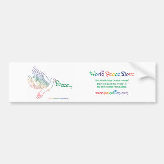 Pegatina Para Coche World Peace Dove Bumpersticker