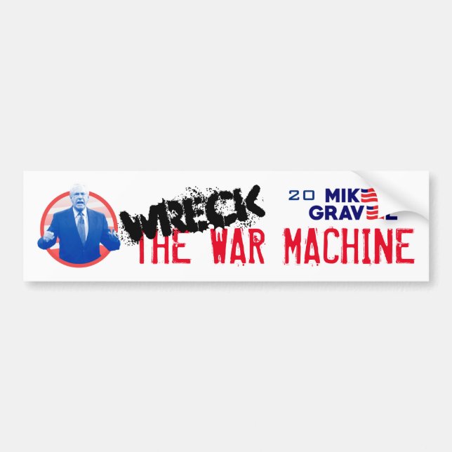 Pegatina Para Coche Wreck the War Machine: Vote Gravel 2020 (Frente)
