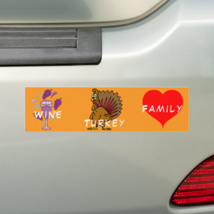 Pegatina Para Coche WTF Wine Turkey Family Thunder_Cove