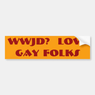 PEGATINA PARA COCHE ¿WWJD?  GENTE   DEL GAY DEL AMOR