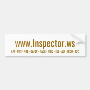 Pegatina Para Coche www.Inspector.ws, API - AWS - NDE - QA/QC - NAC…