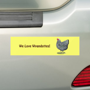 Pegatina Para Coche Wyandotte: Hen de color plateado