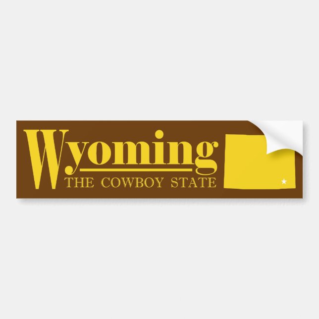 Pegatina Para Coche Wyoming Gold (Frente)