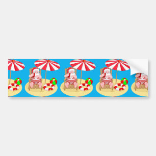 Pegatina Para Coche xmas beach santa claus