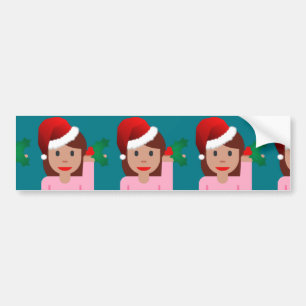 Pegatina Para Coche xmas information girl emoji